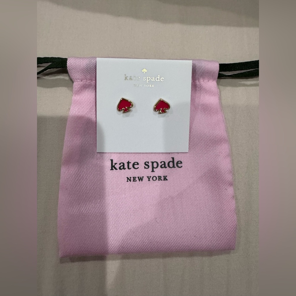 Kate Spade Pink Stud Spade Earrings New